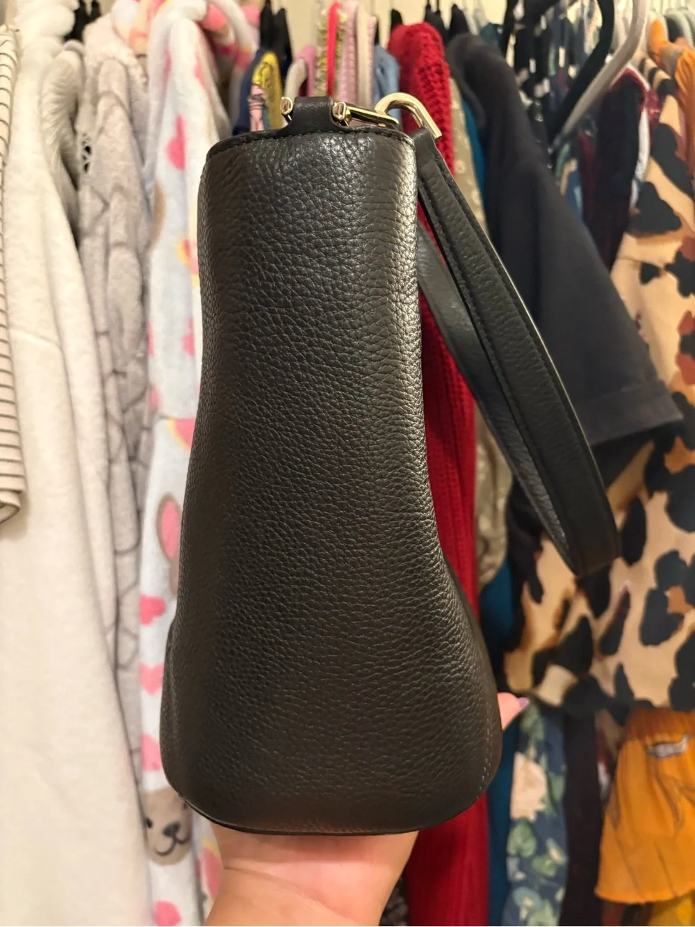 Kate Spade | Lena Bucket Handbag | Black Leather w/Suede - Picture 6 of 17